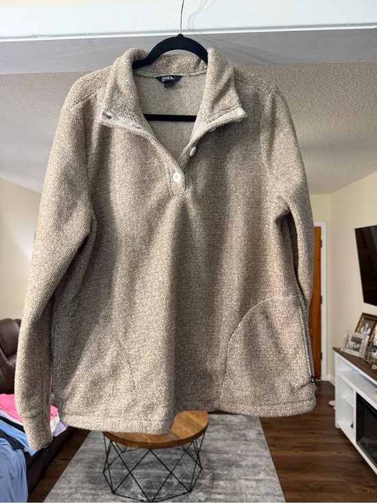 Eddie Bauer Tops - Eddie Bauer Cream Sherpa Fleece Pullover